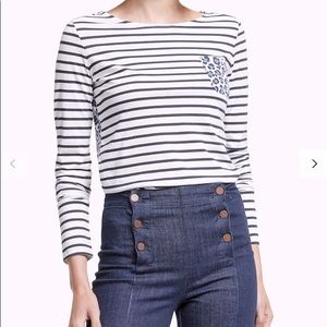 Boden Breton Animal Pocket T-Shirt, White/Leopard